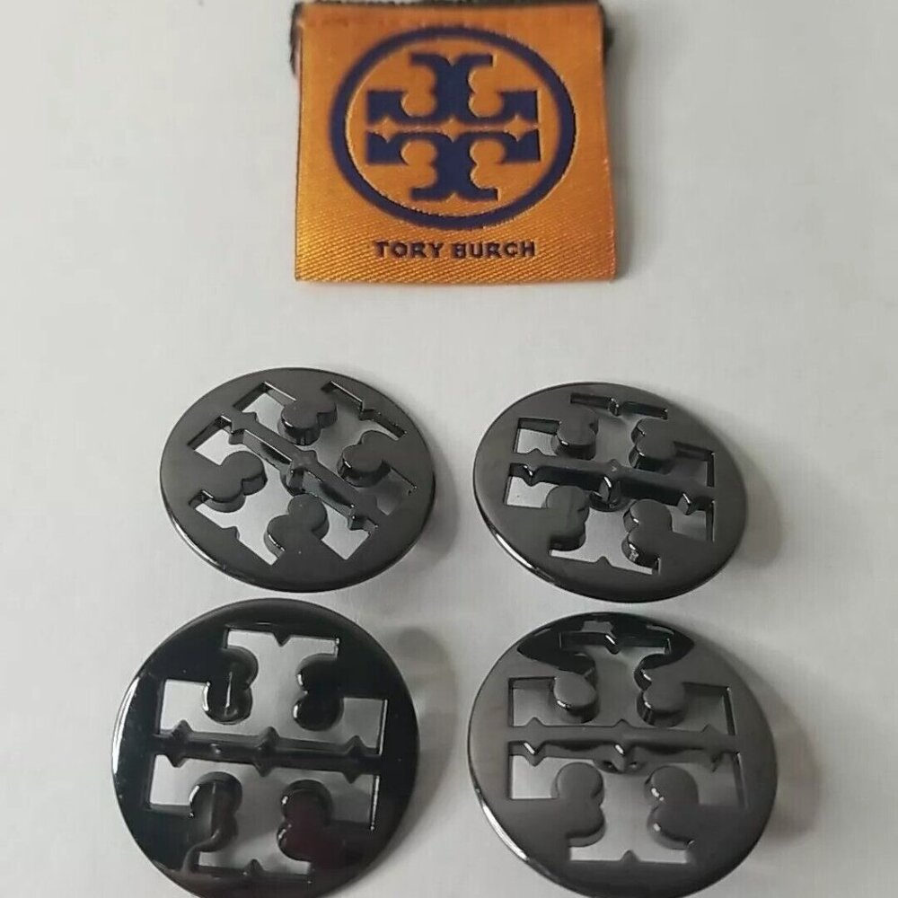 Tory Burch Lot Of 4 Buttons Silver 1-1/8” Replacement Logo Buttons